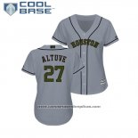 Camiseta Beisbol Mujer Astros Jose Altuve 2018 Dia de los Caidos Cool Base Gris