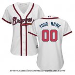 Camiseta Beisbol Mujer Atlanta Braves Personalizada Blanco