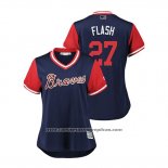 Camiseta Beisbol Mujer Atlanta Braves Ryan Flaherty 2018 LLWS Players Weekend Flash Azul