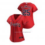 Camiseta Beisbol Mujer Atlanta Braves Tyler Flowers 2020 Replica Alterno Rojo
