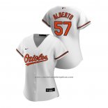 Camiseta Beisbol Mujer Baltimore Orioles Hanser Alberto 2020 Replica Primera Blanco