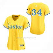 Camiseta Beisbol Mujer Boston Red Sox David Ortiz City Connect Limited Amarillo