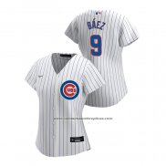 Camiseta Beisbol Mujer Chicago Cubs Javier Baez 2020 Replica Primera Blanco