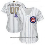 Camiseta Beisbol Mujer Chicago Cubs Personalizada 2018 Blanco