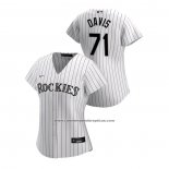 Camiseta Beisbol Mujer Colorado Rockies Wade Davis 2020 Replica Primera Blanco