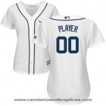 Camiseta Beisbol Mujer Detroit Tigers Personalizada Blanco
