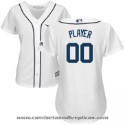 Camiseta Beisbol Mujer Detroit Tigers Personalizada Blanco