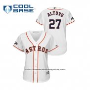 Camiseta Beisbol Mujer Houston Astros Jose Altuve 2019 Postemporada Cool Base Blanco