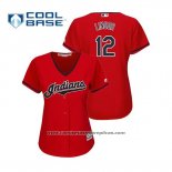 Camiseta Beisbol Mujer Indians Francisco Lindor Cool Base Alterno 2019 Rojo