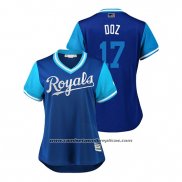 Camiseta Beisbol Mujer Kansas City Royals Hunter Dozier 2018 LLWS Players Weekend Doz Azul