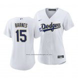 Camiseta Beisbol Mujer Los Angeles Dodgers Austin Barnes 2021 Gold Program Replica Blanco