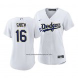 Camiseta Beisbol Mujer Los Angeles Dodgers Will Smith 2021 Gold Program Replica Blanco