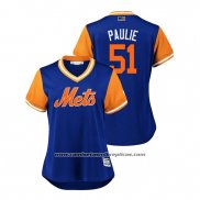 Camiseta Beisbol Mujer New York Mets Paul Sewald 2018 LLWS Players Weekend Paulie Azul