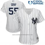 Camiseta Beisbol Mujer New York Yankees 55 Sonny Gray Blanco Cool Base