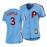 Camiseta Beisbol Mujer Philadelphia Phillies Bryce Harper Cooperstown Collection Road Azul