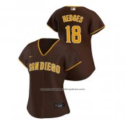 Camiseta Beisbol Mujer San Diego Padres Austin Hedges Replica 2020 Road Marron