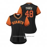Camiseta Beisbol Mujer San Francisco Giants Pablo Sandoval 2018 LLWS Players Weekend Panda Negro
