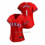 Camiseta Beisbol Mujer Texas Rangers Elvis Andrus 2020 Replica Alterno Rojo