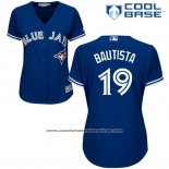 Camiseta Beisbol Mujer Toronto Blue Jays Jose Bautista Cool Base Azul