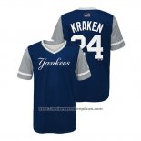 Camiseta Beisbol Nino New York Yankees Gary Sanchez 2018 LLWS Players Weekend Kraken Azul