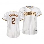 Camiseta Beisbol Nino San Diego Padres Trent Grisham Replica Primera Blanco