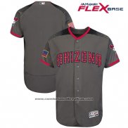 Camiseta Beisbol Hombre Arizona Diamondbacks 2017 Estrellas y Rayas Gris Flex Base