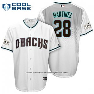 Camiseta Beisbol Hombre Arizona Diamondbacks 2017 Postemporada 28 Jd Martinez Blanco Cool Base