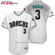 Camiseta Beisbol Hombre Arizona Diamondbacks 2017 Postemporada 3 Daniel Descalso Blanco Flex Base