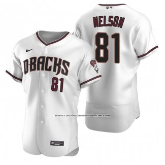 Camiseta Beisbol Hombre Arizona Diamondbacks Kyle Nelson Autentico Primera Blanco