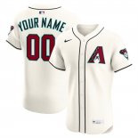 Camiseta Beisbol Hombre Arizona Diamondbacks Primera Personalizada Crema