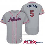 Camiseta Beisbol Hombre Atlanta Braves 2017 Estrellas y Rayas 5 Frojodie Freeman Gris Flex Base Camiseta Beisbol Hombre Atlanta Braves 2017 Estrellas y Rayas 5 Frojodie Freeman Gris Flex Base