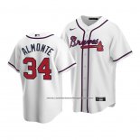 Camiseta Beisbol Hombre Atlanta Braves Abraham Almonte Replica Blanco