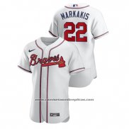 Camiseta Beisbol Hombre Atlanta Braves Nick Markakis Autentico Blanco
