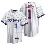 Camiseta Beisbol Hombre Atlanta Braves Ozzie Albies Replica 2021 City Connect Blanco