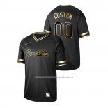 Camiseta Beisbol Hombre Atlanta Braves Personalizada 2019 Golden Edition V Neck Negro