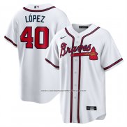 Camiseta Beisbol Hombre Atlanta Braves Reynaldo Lopez Primera Replica Blanco