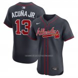 Camiseta Beisbol Hombre Atlanta Braves Ronald Acuna Jr Alternate Elite Azul