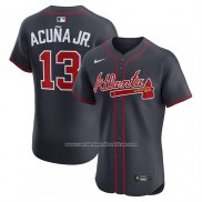 Camiseta Beisbol Hombre Atlanta Braves Ronald Acuna Jr Alternate Elite Azul