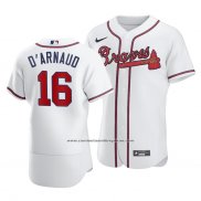 Camiseta Beisbol Hombre Atlanta Braves Travis D'arnaud Autentico Primera Blanco