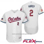 Camiseta Beisbol Hombre Baltimore Orioles 2017 Estrellas Y Rayas 2 J.j. Hardy Blanco Flex Base