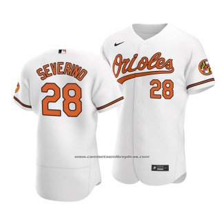 Camiseta Beisbol Hombre Baltimore Orioles Pedro Severino Autentico Primera Blanco