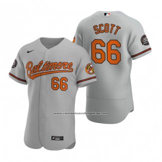 Camiseta Beisbol Hombre Baltimore Orioles Tanner Scott Autentico Gris