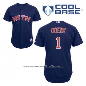 Camiseta Beisbol Hombre Boston Red Sox 1 Bobby Doerr Azul Alterno Cool Base