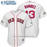 Camiseta Beisbol Hombre Boston Red Sox 2017 Postemporada 13 Hanley Ramirez Blanco Cool Base