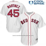 Camiseta Beisbol Hombre Boston Red Sox 45 Pedro Martinez Blanco Cool Base