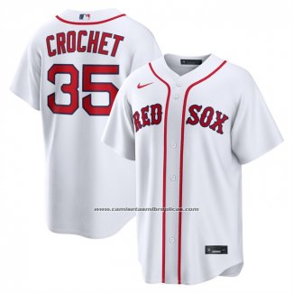 Camiseta Beisbol Hombre Boston Red Sox Garrett Crochet Primera Replica Blanco1