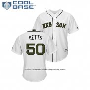 Camiseta Beisbol Hombre Boston Red Sox Mookie Betts 2018 Dia de los Caidos Cool Base Blanco