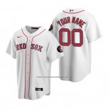 Camiseta Beisbol Hombre Boston Red Sox Personalizada Primera Blanco