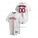 Camiseta Beisbol Hombre Boston Red Sox Personalizada Replica Alterno Blanco