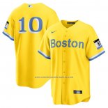 Camiseta Beisbol Hombre Boston Red Sox Trevor Story City Connect Replica Oro